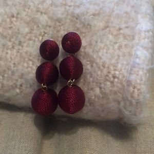 Maroon bangle earrings